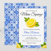 Main Squeeze Mediterranean Lemon Bridal Shower  招待状 (正面/裏面)
