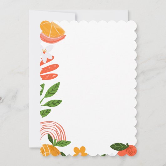 Main Squeeze orange Bridal Shower Bright 招待状 (裏面)