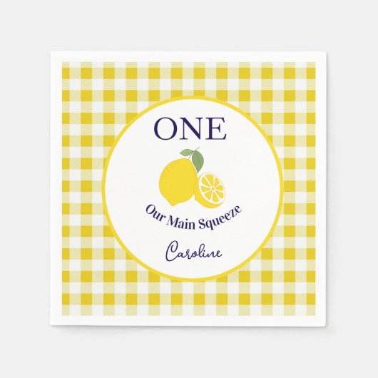 Main Squeeze Paper Napkin Kids Birthday スタンダードカクテルナプキン (正面)