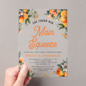 Main Squeeze Tangerine Orange Citrus Bridal Shower アクリル招待状 (インサイチュ (ポータブル))