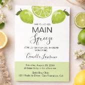 Main Squeeze Tropical Citrus Green Bridal Shower  招待状