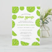 Main Squeeze Watercolor Lime Green Bridal Shower 招待状 (スタンド正面)