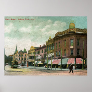 Main St., Asbury Park, NJ 1906 Vintage ポスター