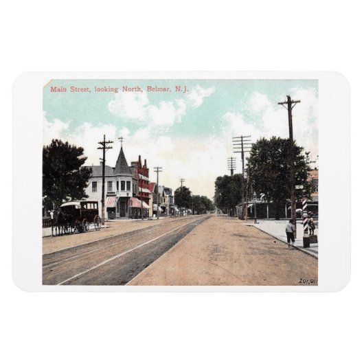 Main St., Belmar, New Jersey 1906ポストカード マグネット (横)