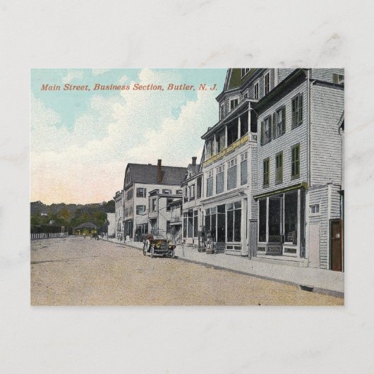 Main St, Butler, New Jersey, ヴィンテージ ポストカード (正面)
