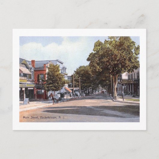Main St., Hackettstown, NJ 1910ヴィンテージ ポストカード (正面)