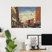 Main St., Johnson City, Tennessee Vintage ポスター (ホームオフィス)