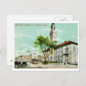 Main St.、Worcester、MAヴィンテージ ポストカード (正面/裏面)