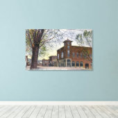 Main StreetのイーストエンドビューKlamath滝、または キャンバスプリント (インサイチュ (ウッドフロア))