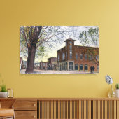 Main StreetのイーストエンドビューKlamath滝、または キャンバスプリント (インサイチュ (リビング))