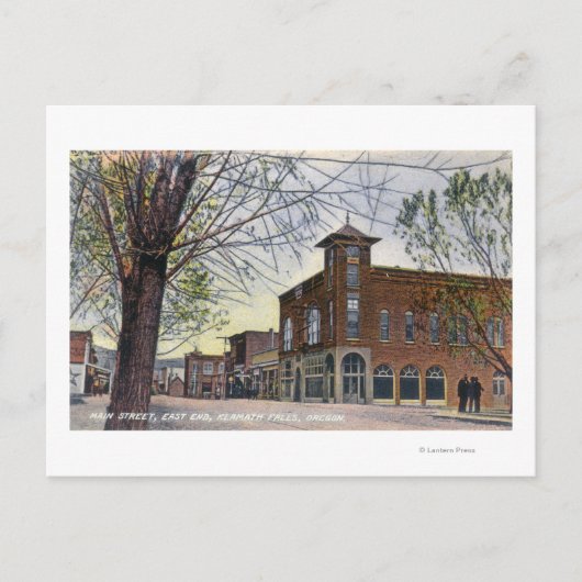 Main StreetのイーストエンドビューKlamath滝、または ポストカード (正面)