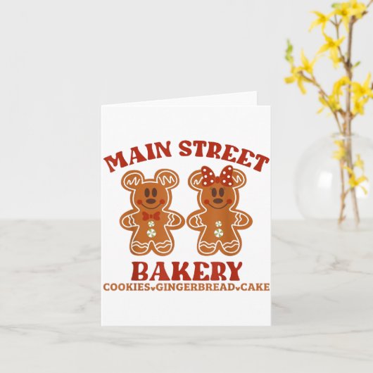 Main Street Bakery Cookies Gingerbread Cake Christ カード (黄色い花)