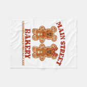 Main Street Bakery Cookies Gingerbread Cake Christ フリースブランケット (正面(横))