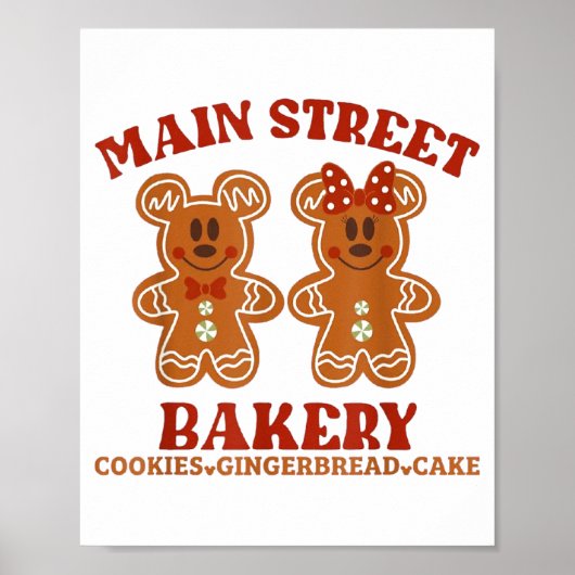 Main Street Bakery Cookies Gingerbread Cake Christ ポスター (正面)