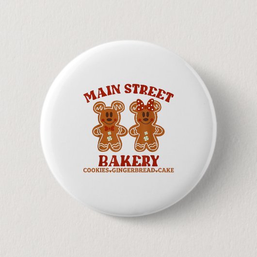 Main Street Bakery Cookies Gingerbread Cake Christ 缶バッジ (正面)