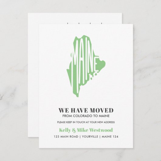 MAINE新しいアドレスを移動したNew Home ポストカード (正面/裏面)