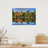 Maine Autumn Fall Foliage Lake Reflections ポスター (キッチン)