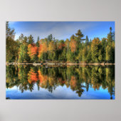 Maine Autumn Fall Foliage Lake Reflections ポスター (正面)