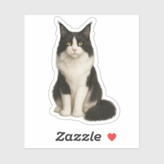 Maine Coon black and white Sticker シール