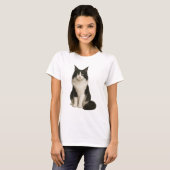 Maine Coon black and white T-shirt Tシャツ (正面フル)