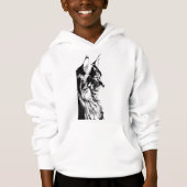 Maine Coon Boy's Pullover White Hoodie Kids' (正面)