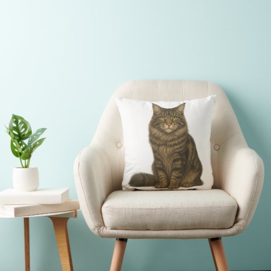 Maine Coon Brown Blotched Tabby Pillow クッション (椅子)