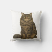 Maine Coon Brown Blotched Tabby Pillow クッション (正面)