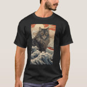 Maine Coon Cat Aesthetic Japanese Ukiyo e 2 Tシャツ (正面)