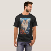 Maine Coon Cat Aesthetic Japanese Ukiyo e 3 Tシャツ (正面フル)