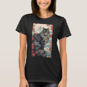 Maine Coon Cat Aesthetic Japanese Ukiyo e 5 Tシャツ (正面)