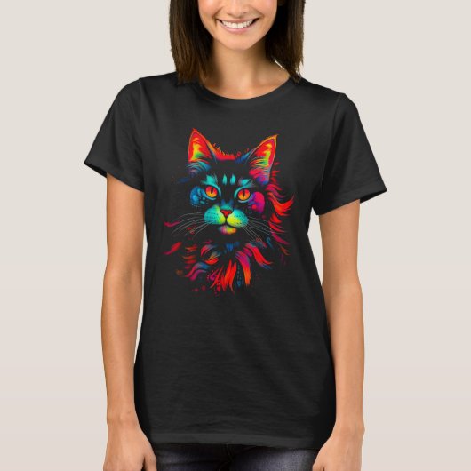 Maine Coon Cat Art Tシャツ (正面)
