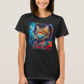 Maine Coon Cat Astronaut Tシャツ (正面)