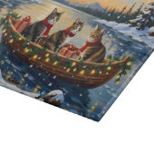 Maine Coon Cat Christmas Boat Holiday カッティングボード (角)