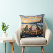 Maine Coon Cat Christmas Boat Holiday クッション (椅子)