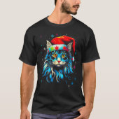Maine Coon Cat Christmas Tシャツ (正面)