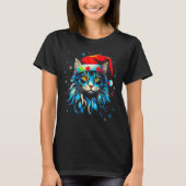 Maine Coon Cat Christmas Tシャツ (正面)