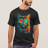Maine Coon Cat Cool Summer Tシャツ (正面)