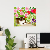 Maine Coon Cat in Garden Jungle Poster ポスター (ホームオフィス)
