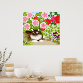 Maine Coon Cat in Garden Jungle Poster ポスター (キッチン)