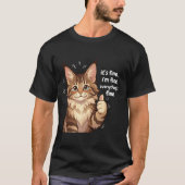 Maine Coon Cat Meme It's Fine I'm Fine Everything' Tシャツ (正面)