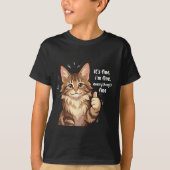 Maine Coon Cat Meme It's Fine I'm Fine Everything' Tシャツ (正面)