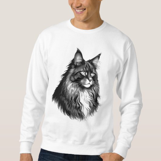 Maine Coon Cat Men's Sweatshirt スウェットシャツ (正面)