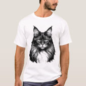 Maine Coon Cat Men's T-Shirt Tシャツ (正面)