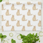 Maine Coon Cat (Orange) キッチンタオル (折り畳み)