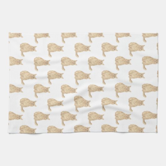 Maine Coon Cat (Orange) キッチンタオル (横)