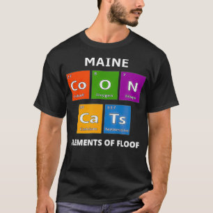 Maine Coon Cat Periodic Table Elements Science Jok Tシャツ