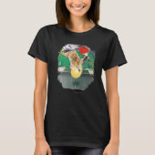 Maine Coon Cat Playing Table Tennis Ping Pong Prem Tシャツ (正面)