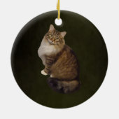 Maine Coon Cat Portrait セラミックオーナメント (裏面)