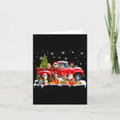 Maine Coon Cat Red Truck Christmas Tree Santa Ugly カード (正面)