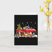 Maine Coon Cat Red Truck Christmas Tree Santa Ugly カード (黄色い花)